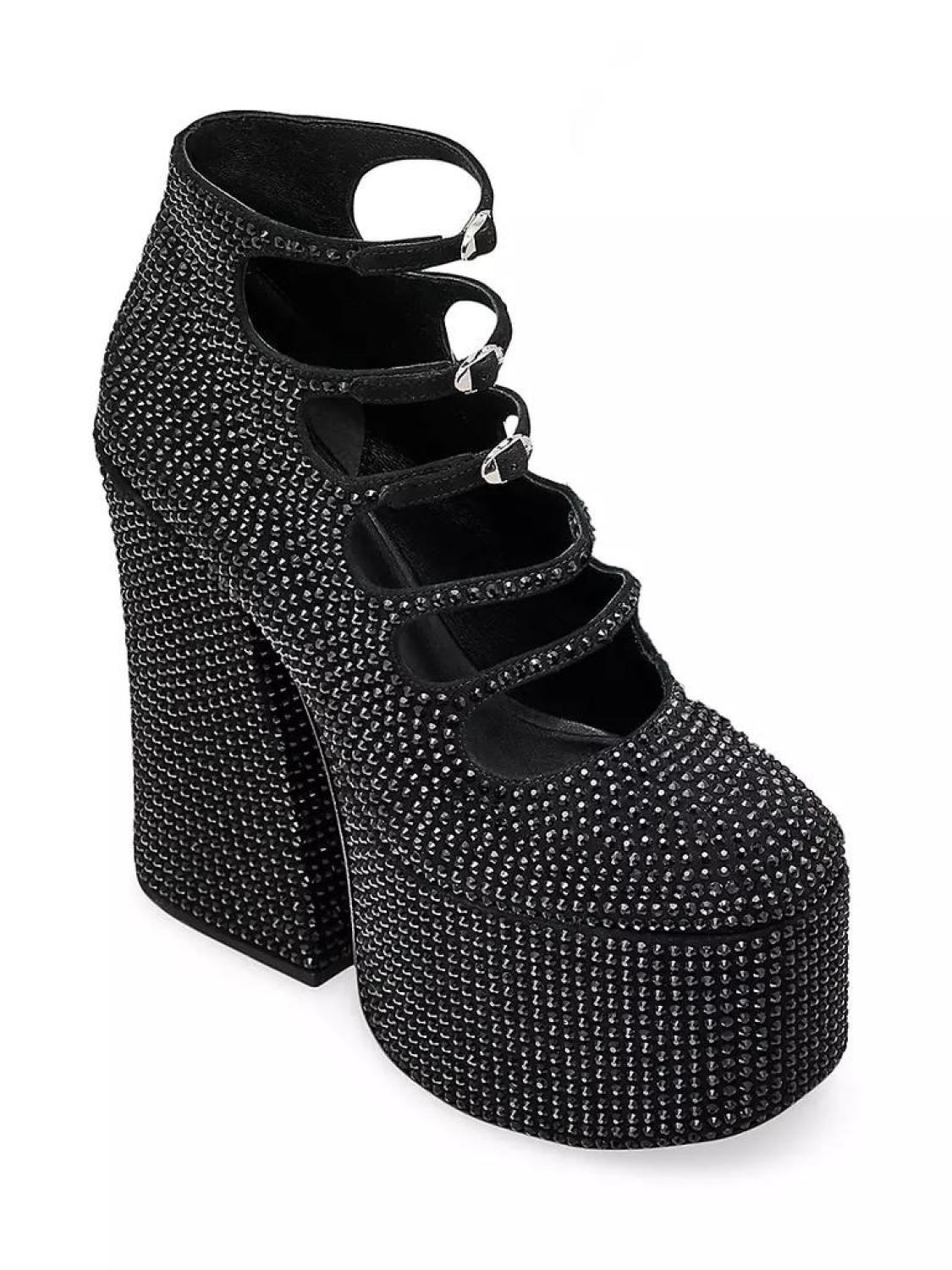 The Kiki 160MM Rhinestone Ankle Booties