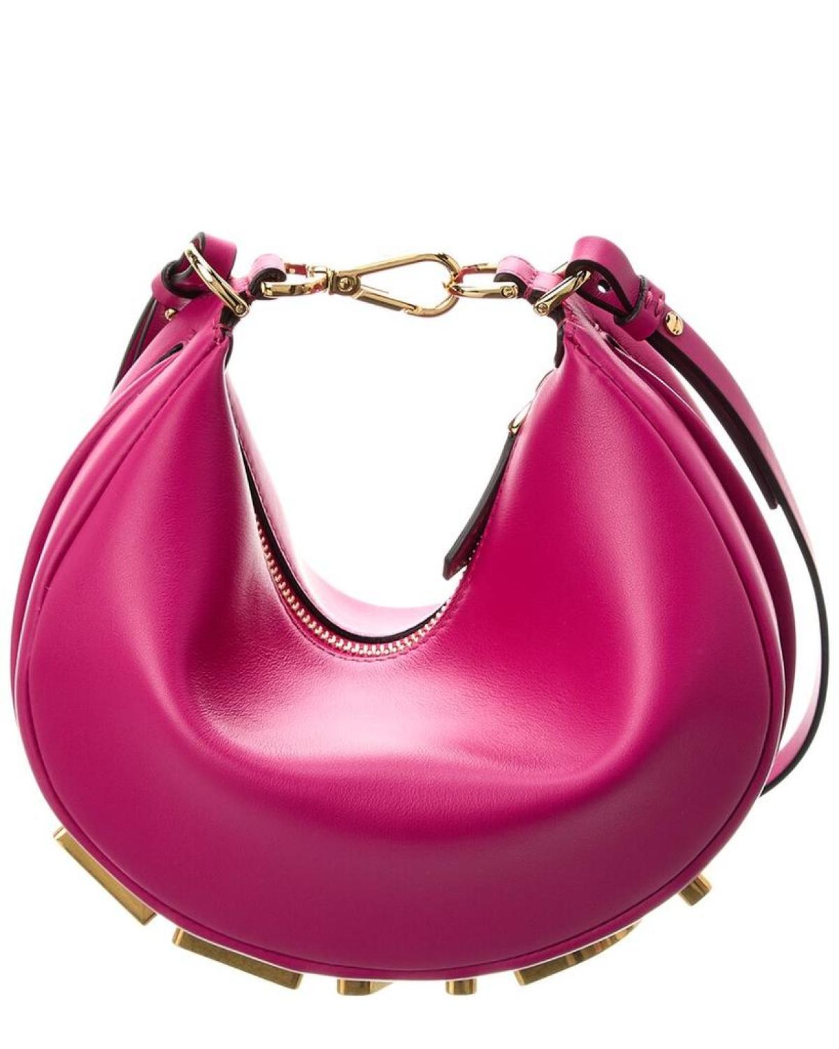 FENDI Fendigraphy Mini Leather Hobo Bag