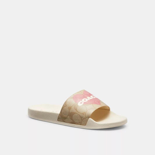 Coach Outlet Uli Sport Slide In Signature Canvas With Heart