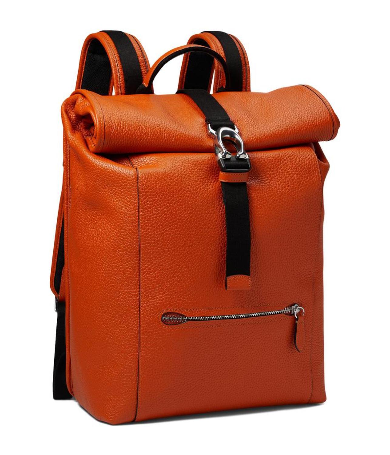 Beck Roll Top Backpack in Pebble Leather