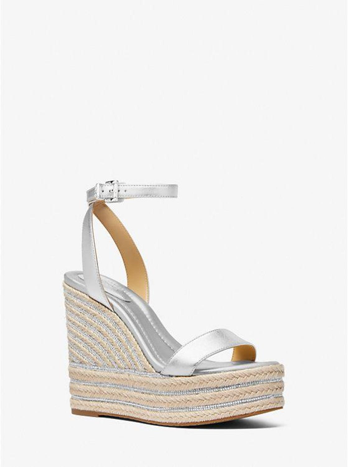 Leighton Metallic Leather Wedge Sandal