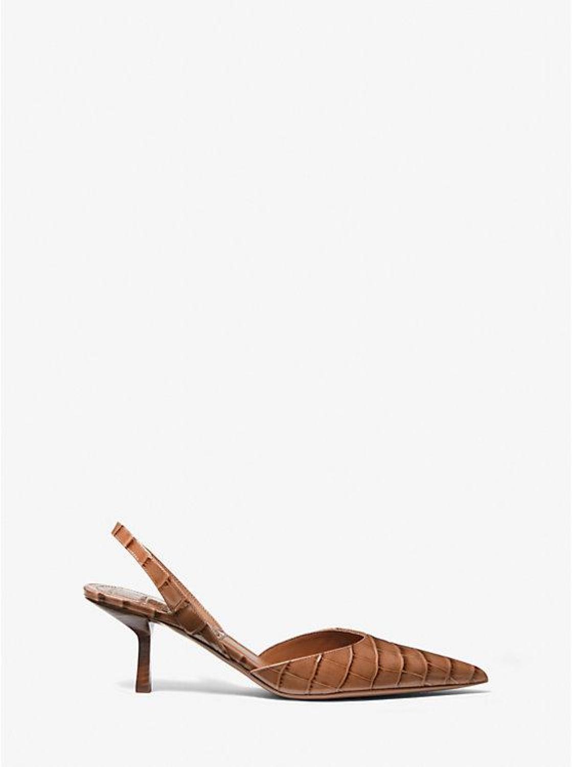 Holly Crocodile Embossed Leather Pump