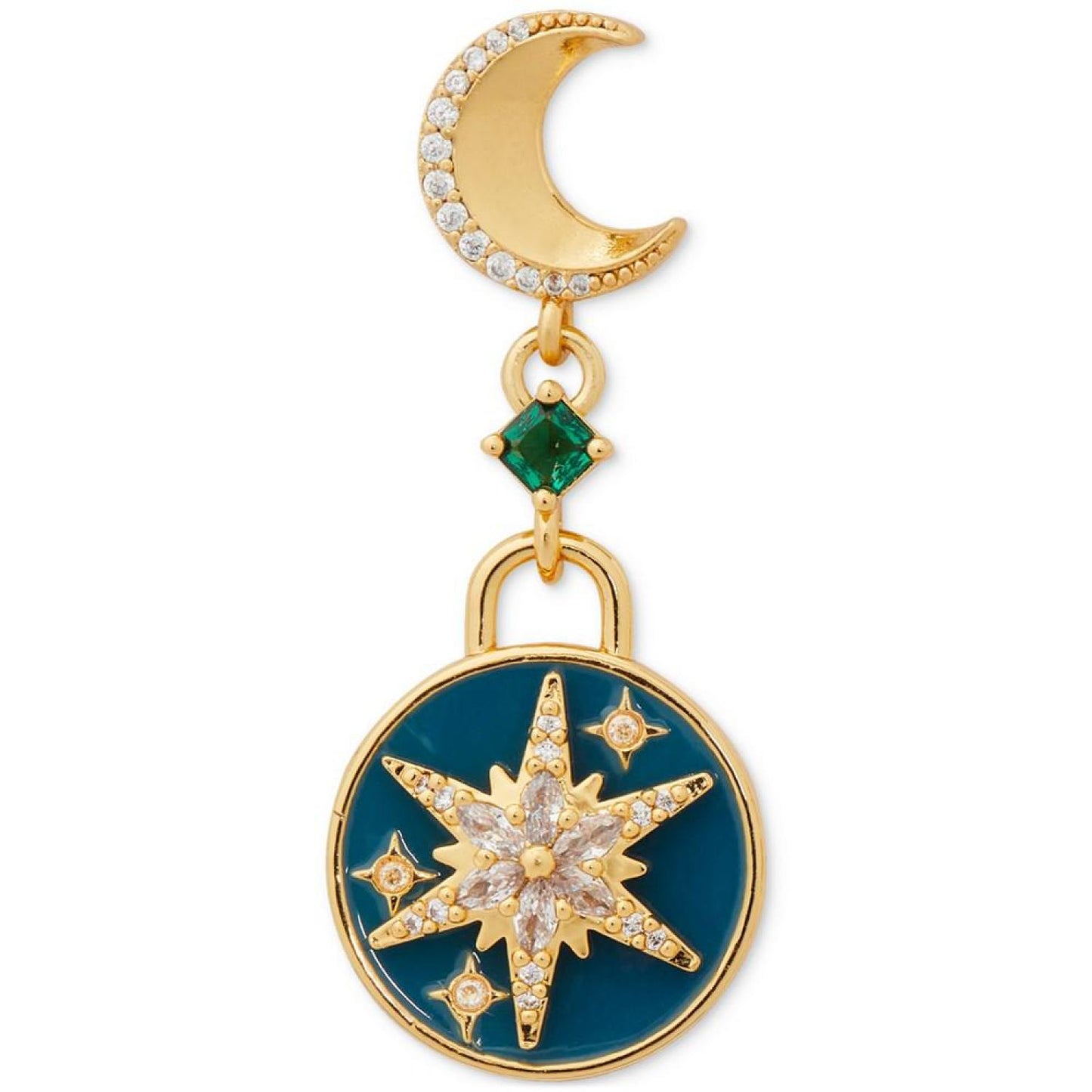 Gold-Tone Crystal Moon & Star Drop Earrings