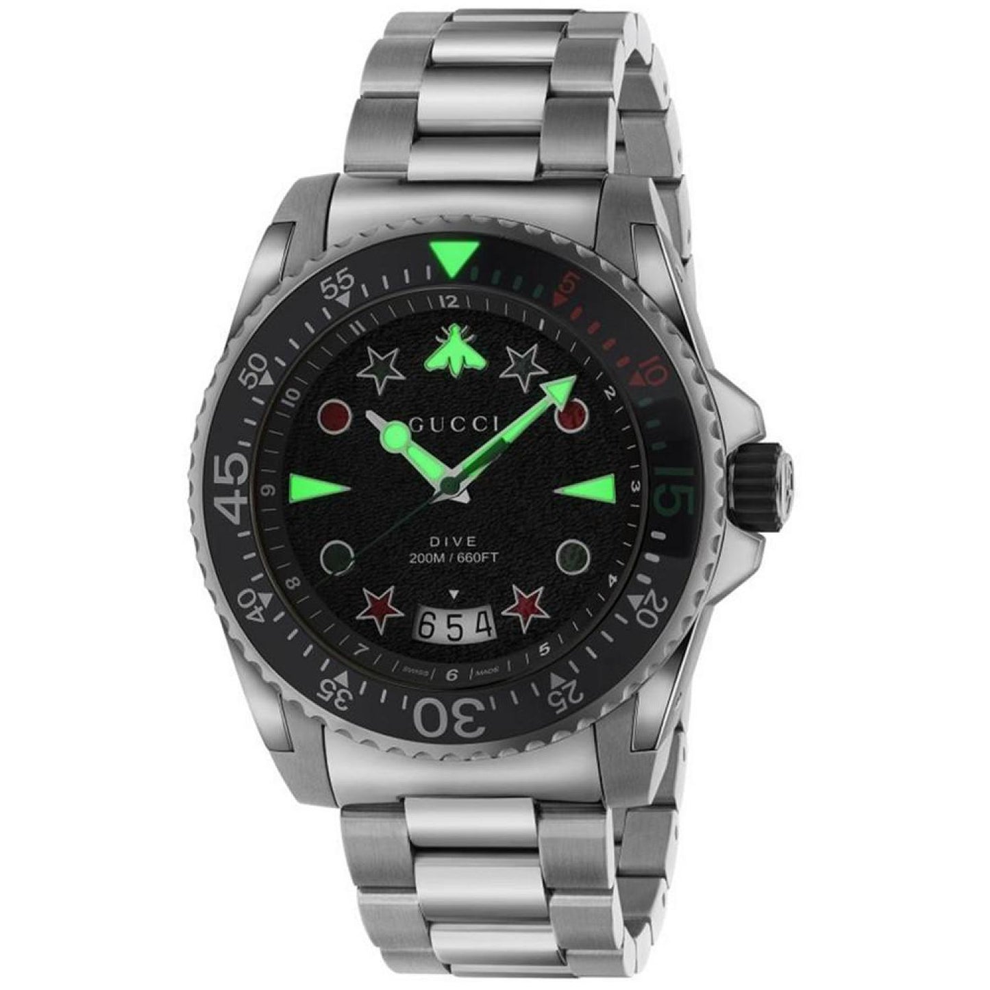 Men's Swiss Dive Stainless Steel Bracelet Watch 45mm