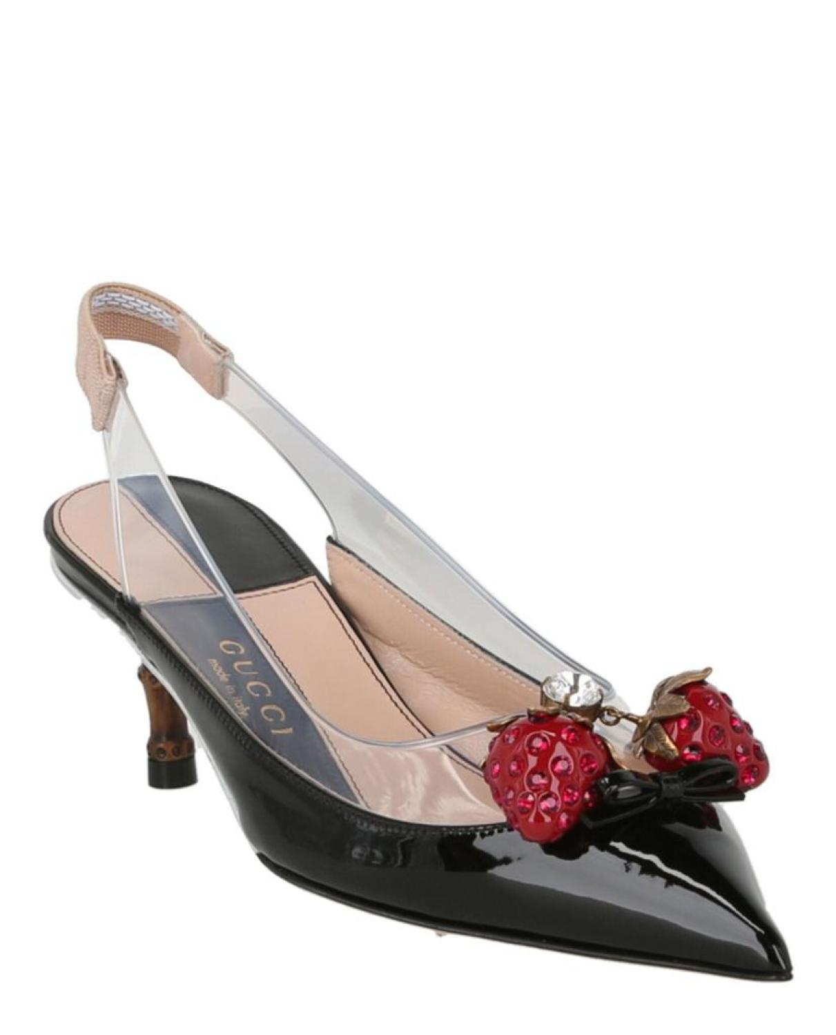 Gucci Eleanor Strawberry Plexi Heels