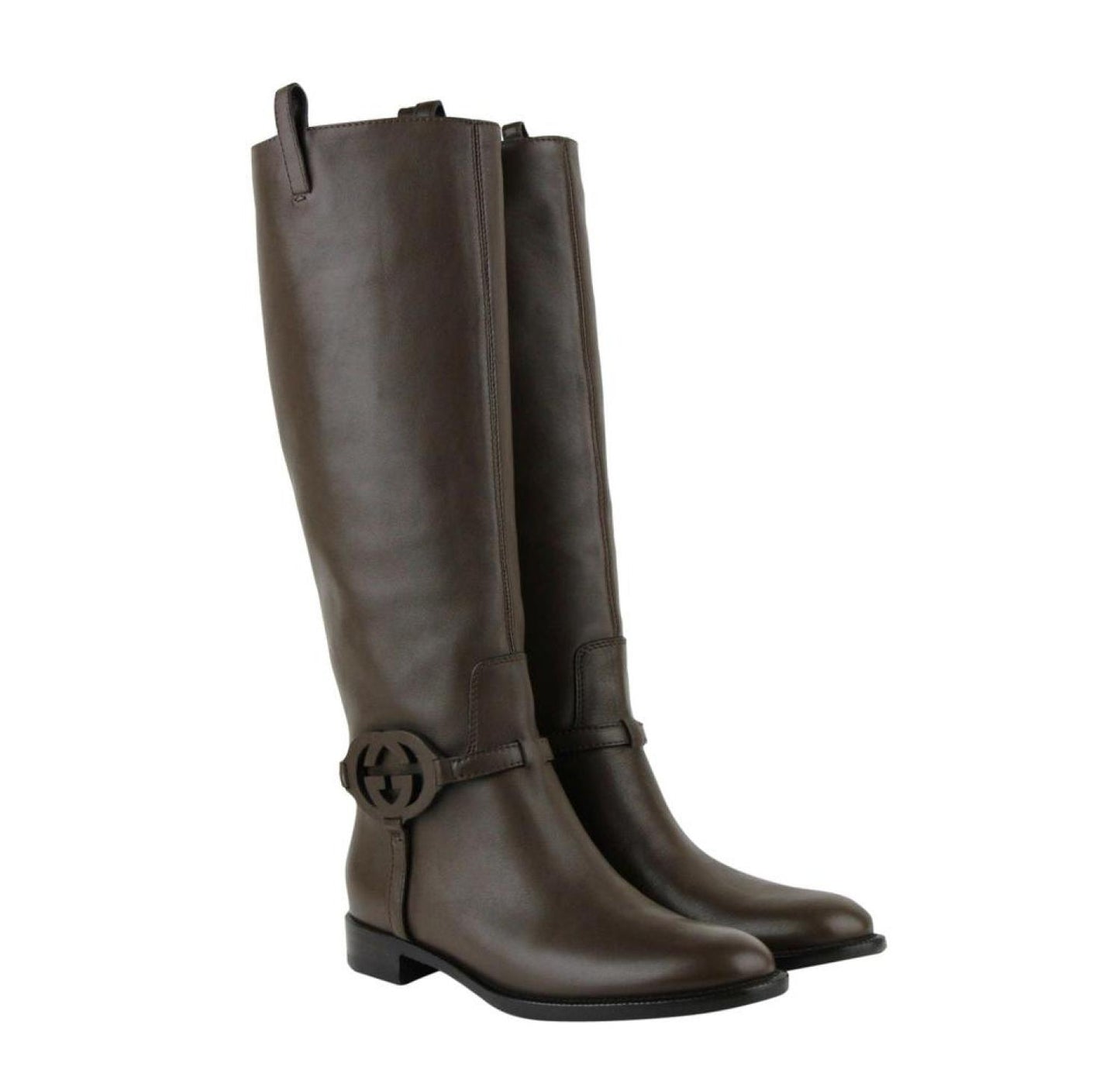 Gucci Women's Interlocking G Leather Knee Boots