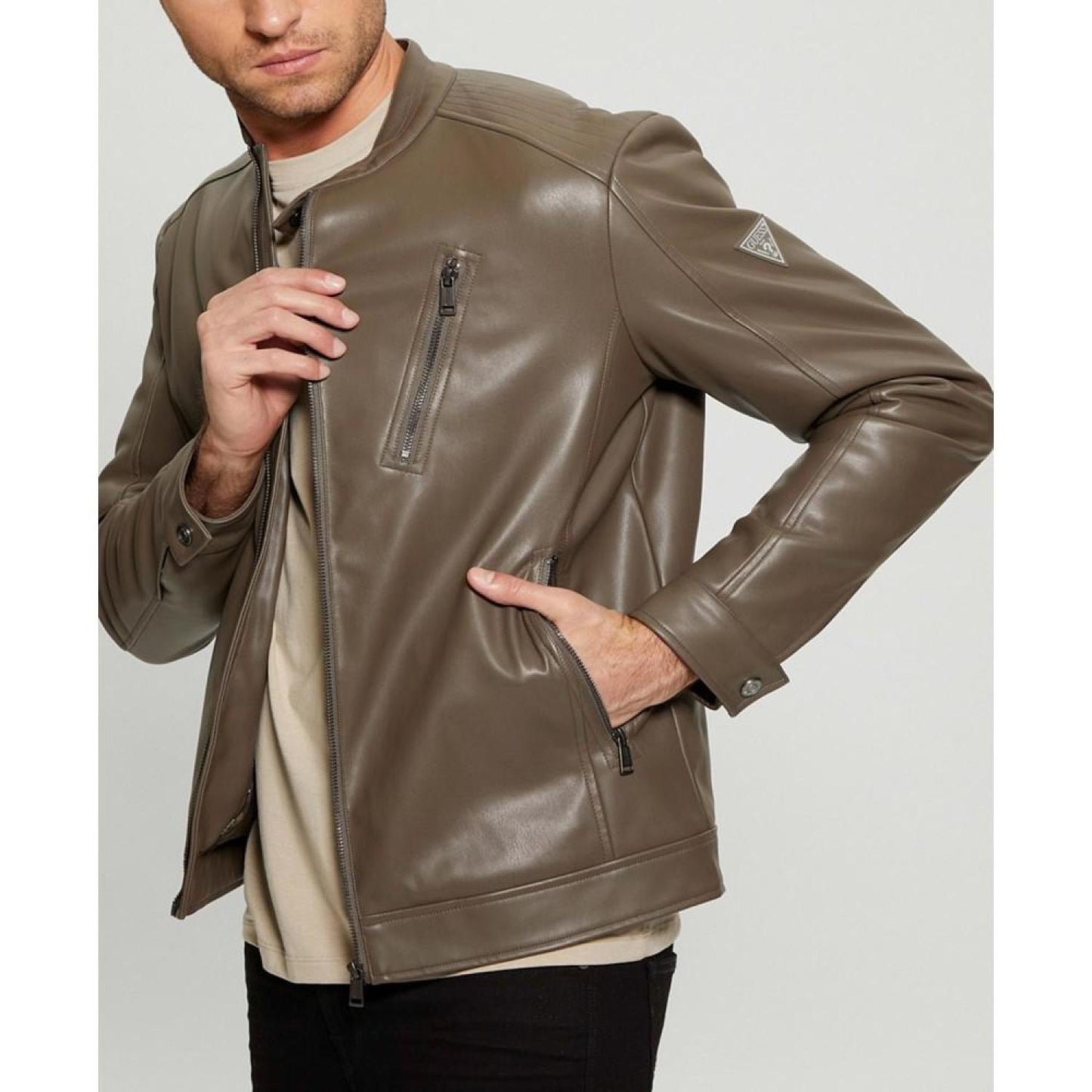 Men's Leather Biker Jacket