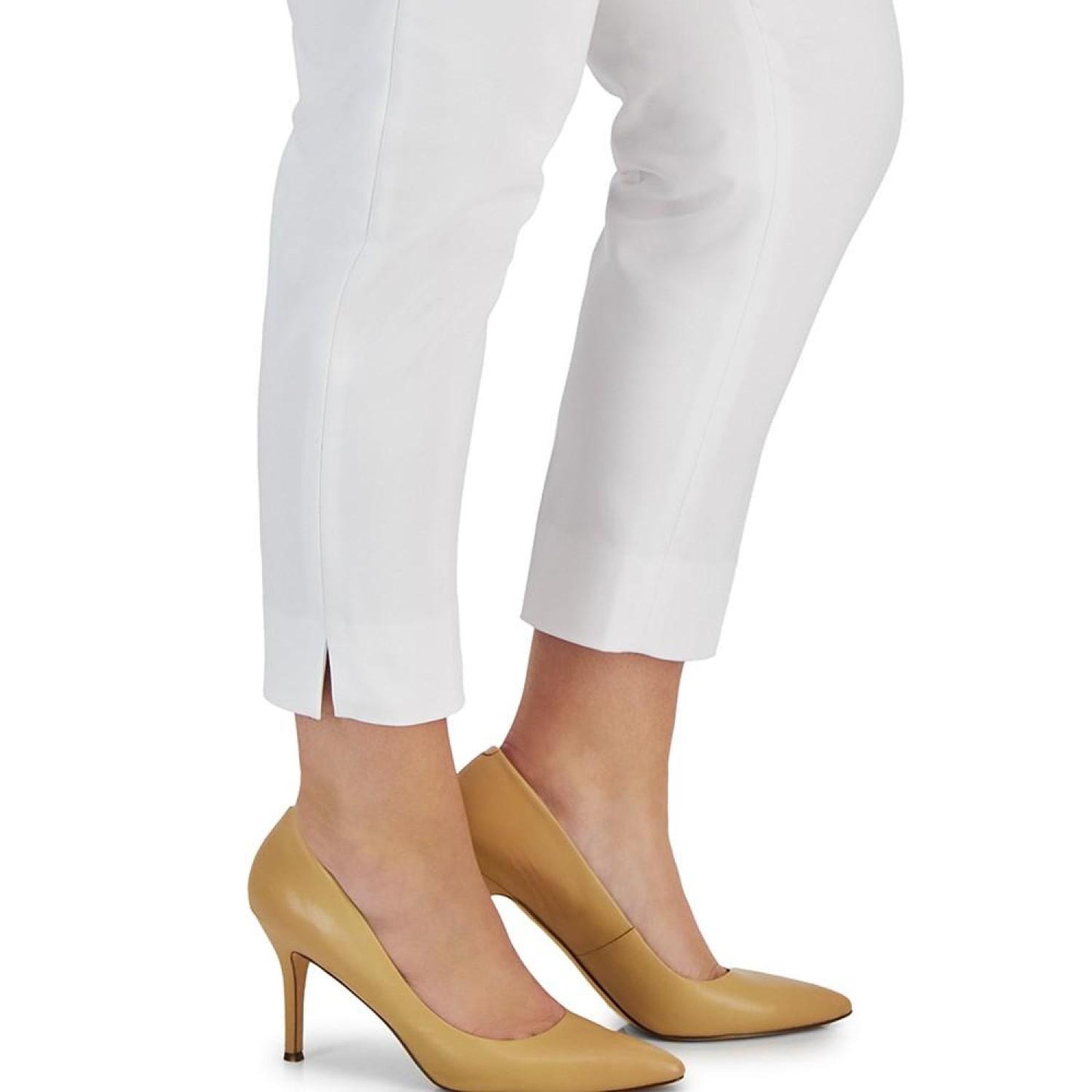 Plus Size Slit-Hem Ankle Pants