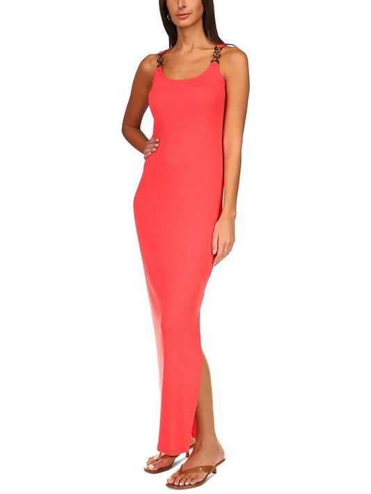 Womens Ribbed Knit Sleeveless Maxi Dress