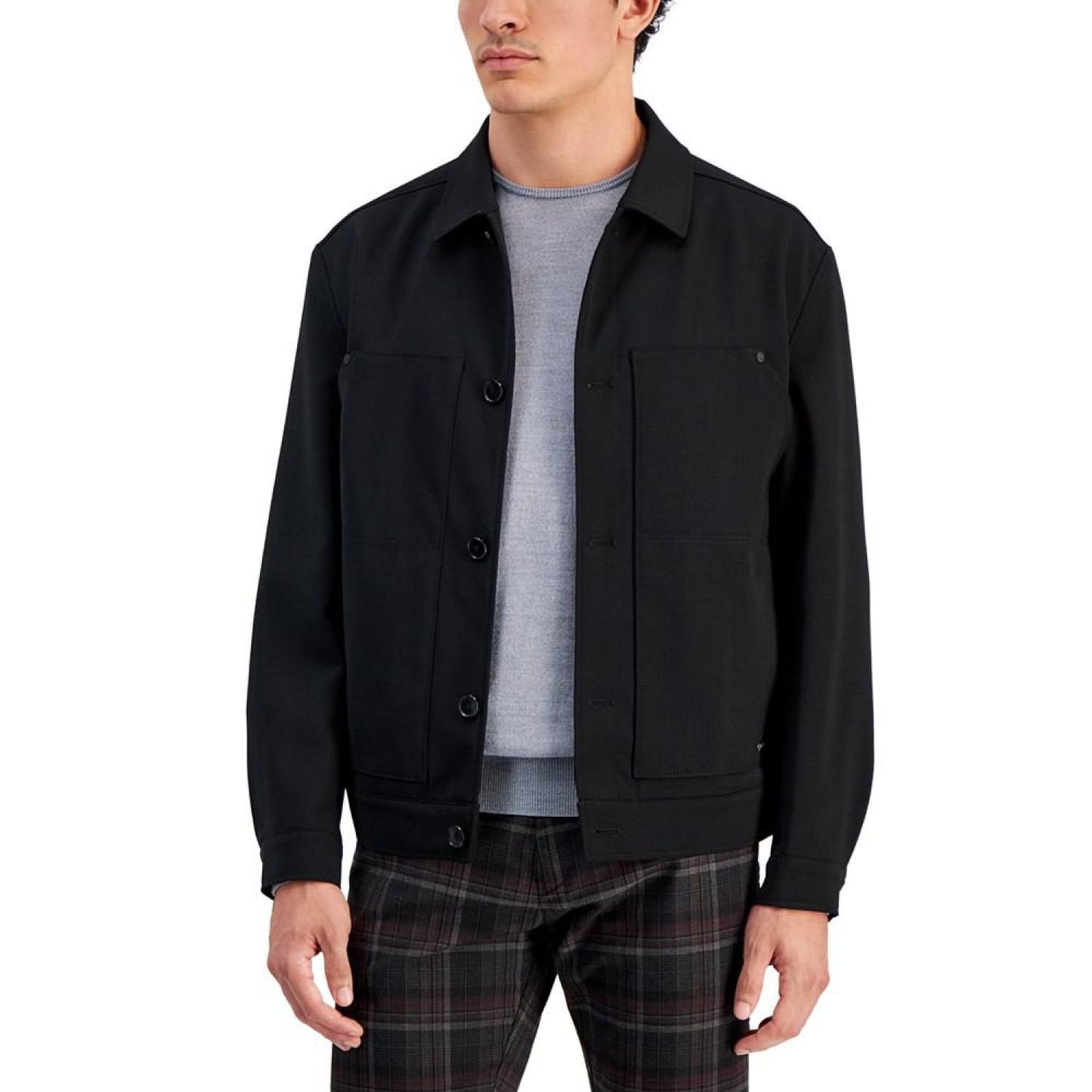 Men's Regular-Fit Black Coat