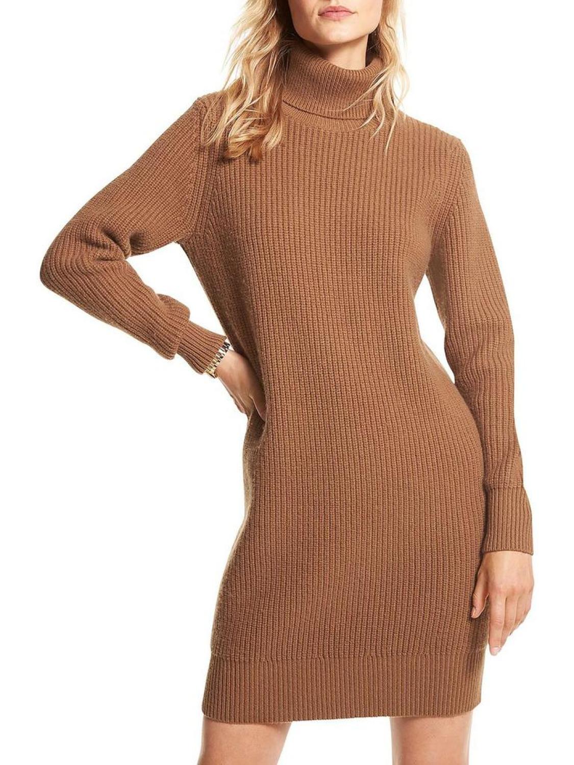 Womens Wool Turtleneck Sweaterdress