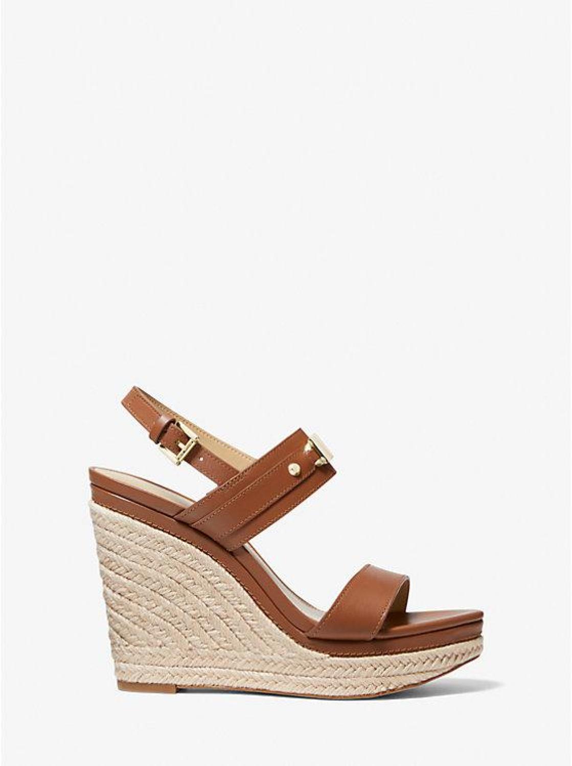 Farrah Leather Wedge Sandal