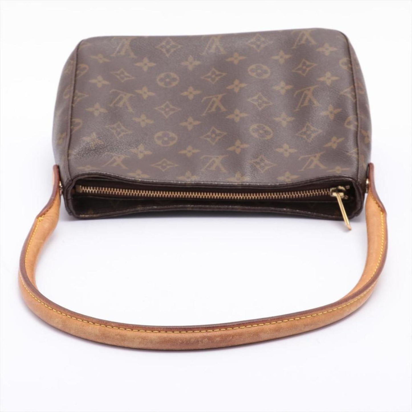 Louis Vuitton Brown Monogram Canvas Leather Looping MM Shoulder Bag