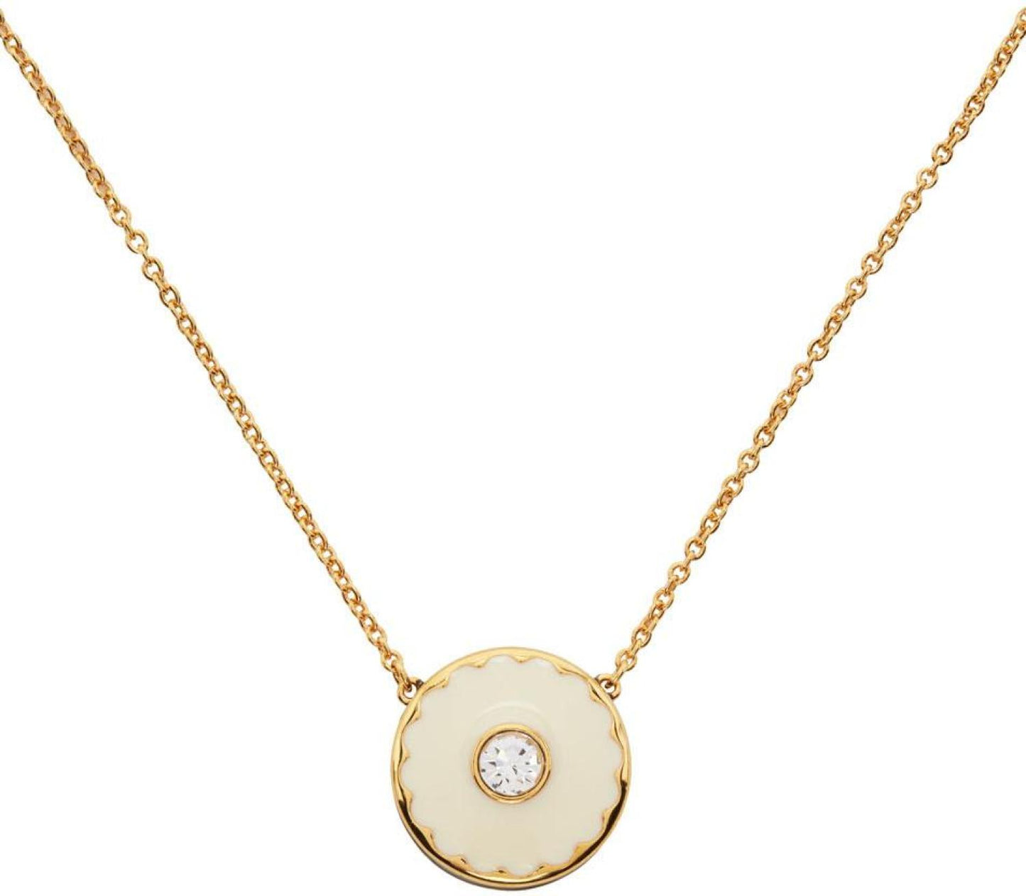 White & Gold 'The Medallion Pendant' Necklace