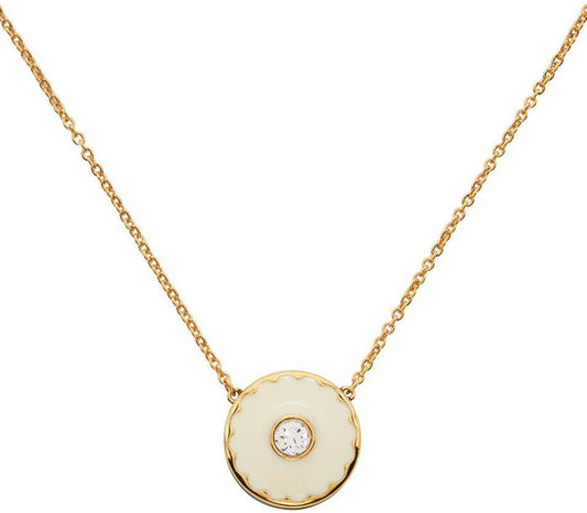 White & Gold 'The Medallion Pendant' Necklace