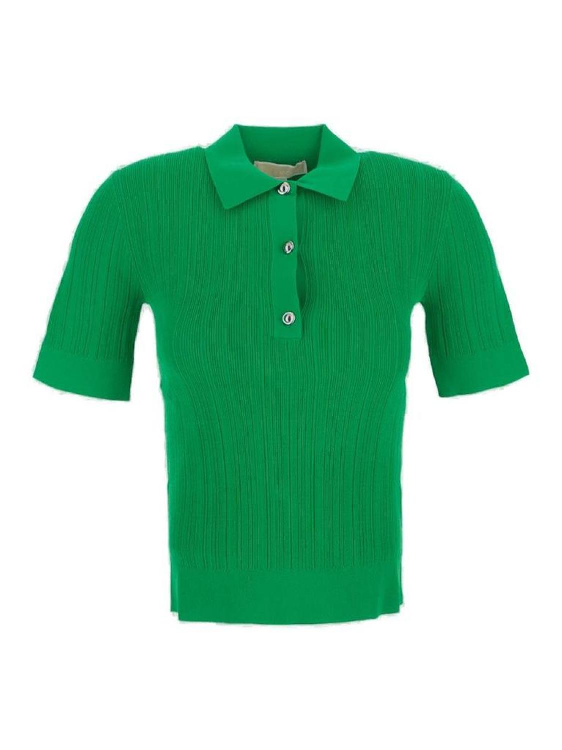 Michael Michael Kors Fine-Ribbed Long-Sleeved Polo Shirt