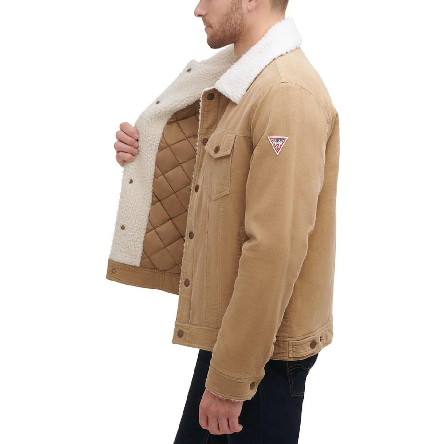 Men's Corduroy Bomber Jacket with Sherpa Collar