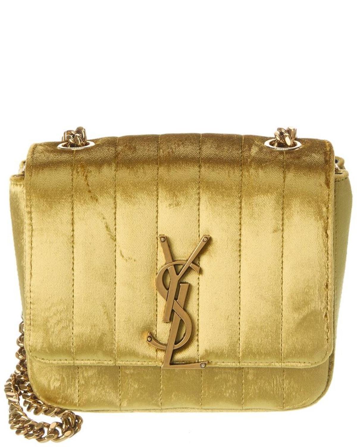 Saint Laurent Vicky Small Matelasse Velour Crossbody