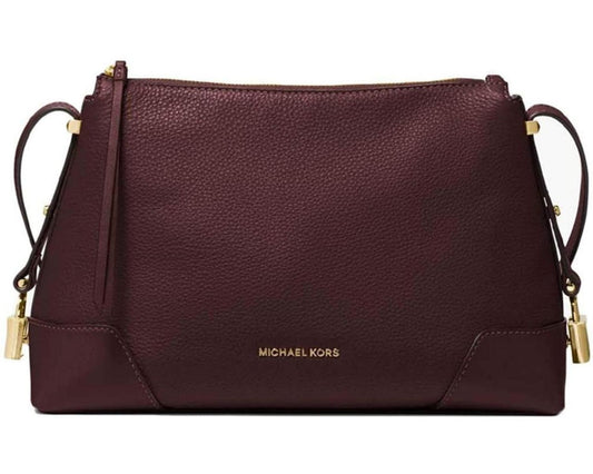 Michael Kors Crosby lum ebbled Leather Messenger Shoulder Bag