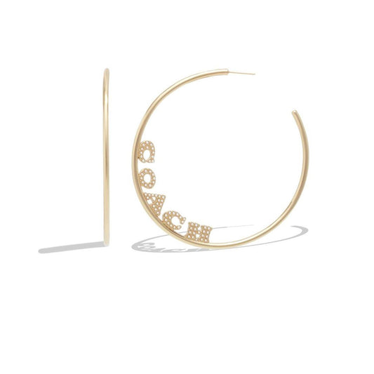 Medium Logo Charm Hoop Earrings