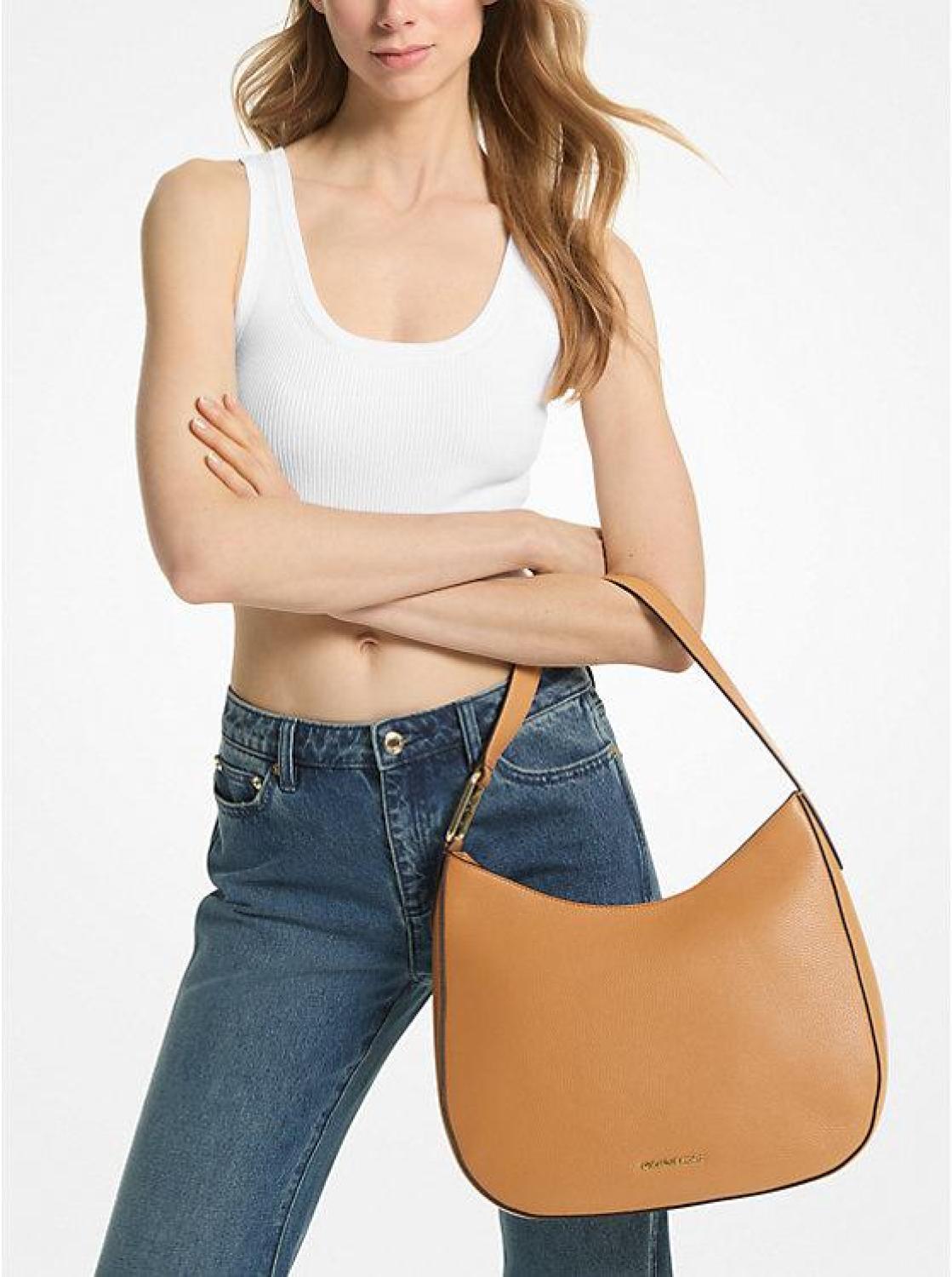 Kensington Large Pebbled Leather Hobo Shoulder Bag