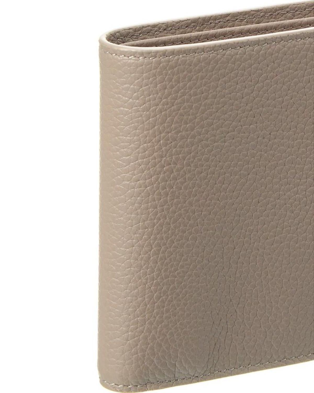 Saint Laurent Tiny Cassandre East/West Leather Bifold Wallet