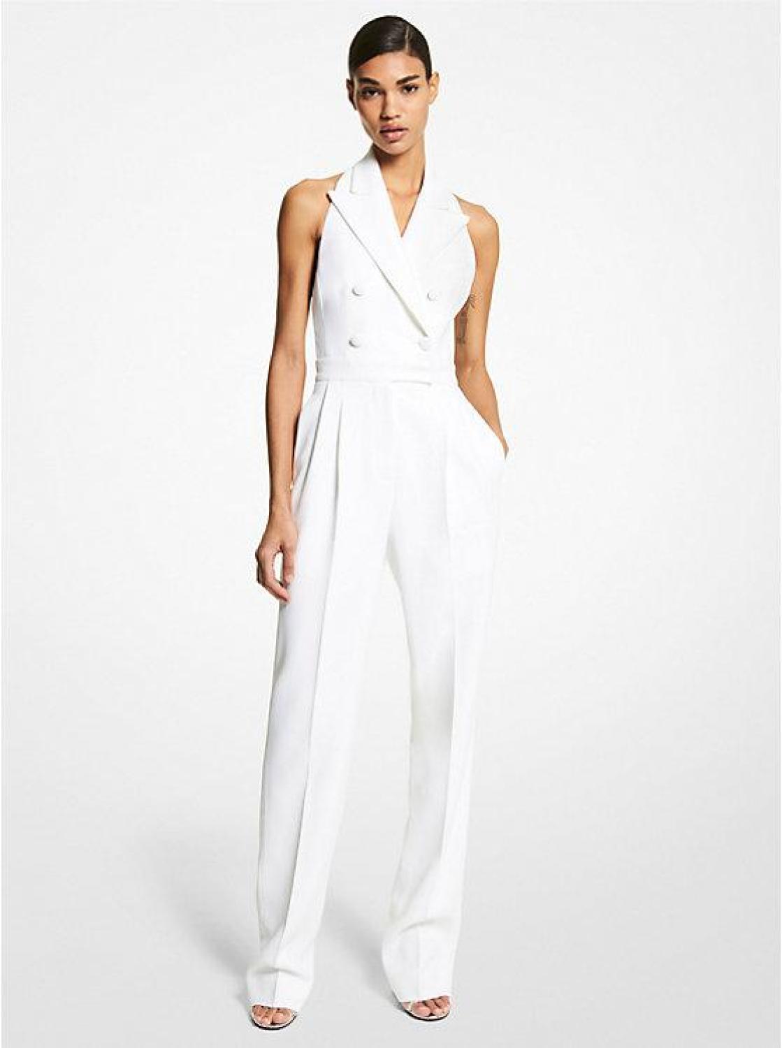 Double Crepe Sablé Halter Jumpsuit