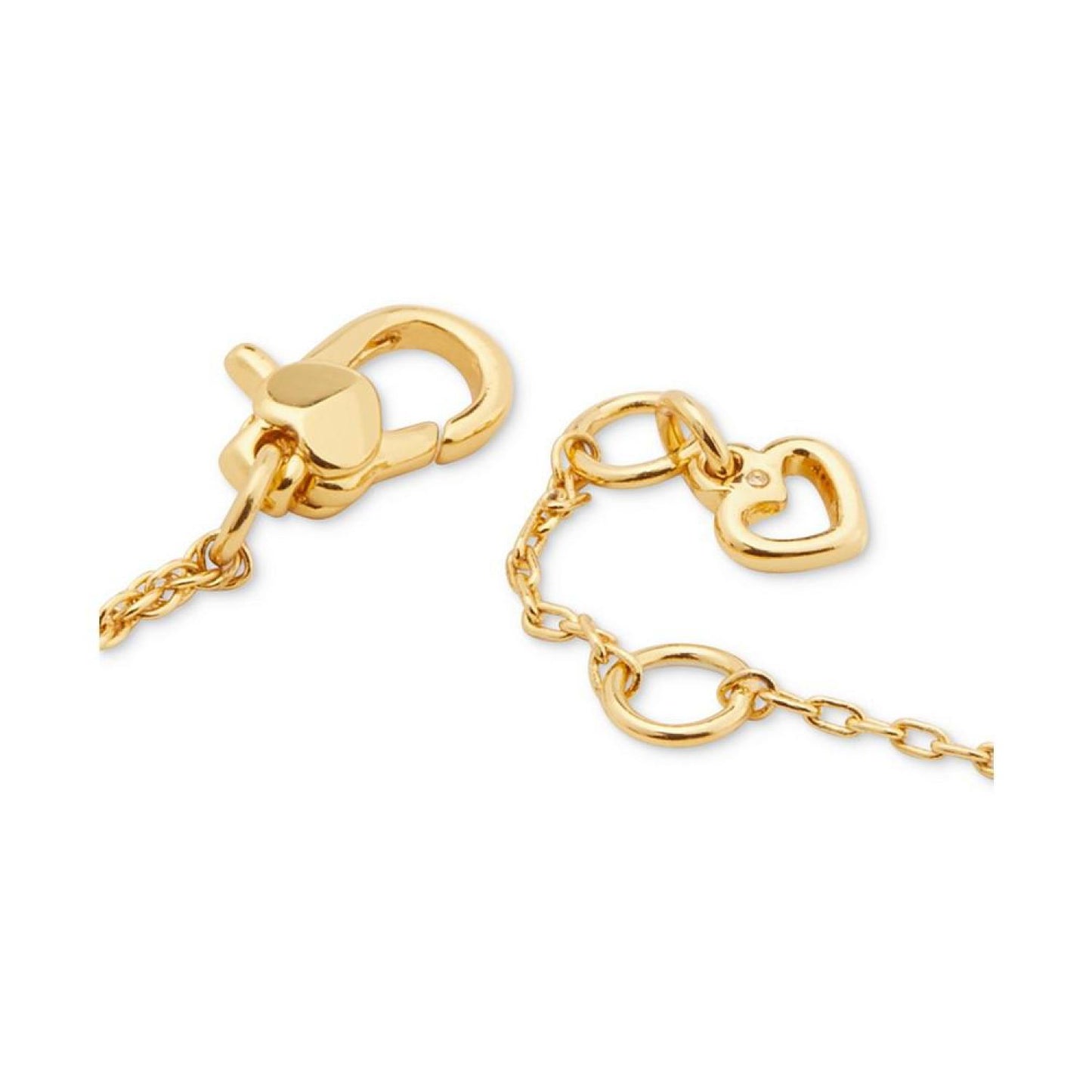 Gold-Tone Heart Charm Link Bracelet