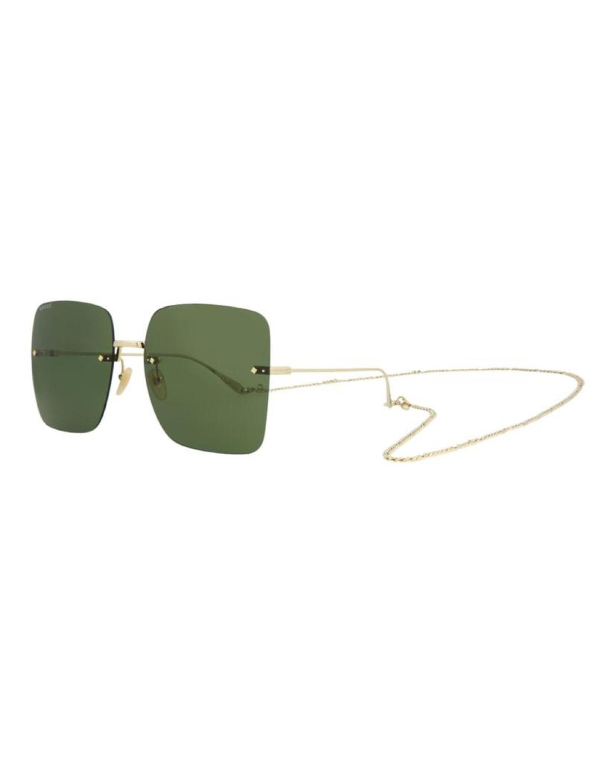 Square-Frame Metal Sunglasses