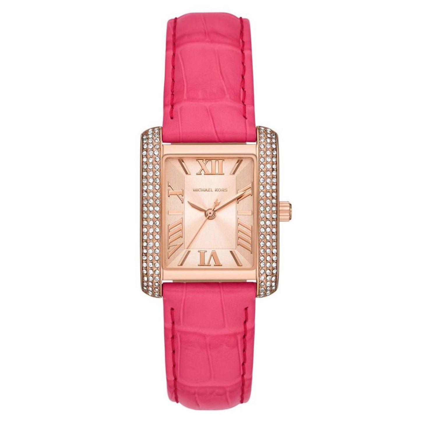 Women's Emery Three-Hand Geranium Pink Genuine Leather Watch 33mm x 27mm