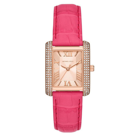 Women's Emery Three-Hand Geranium Pink Genuine Leather Watch 33mm x 27mm