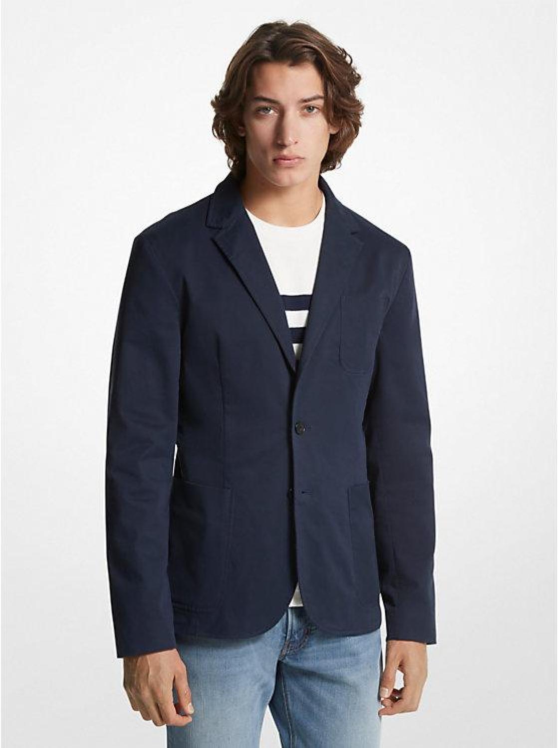 Stretch Cotton Twill Blazer