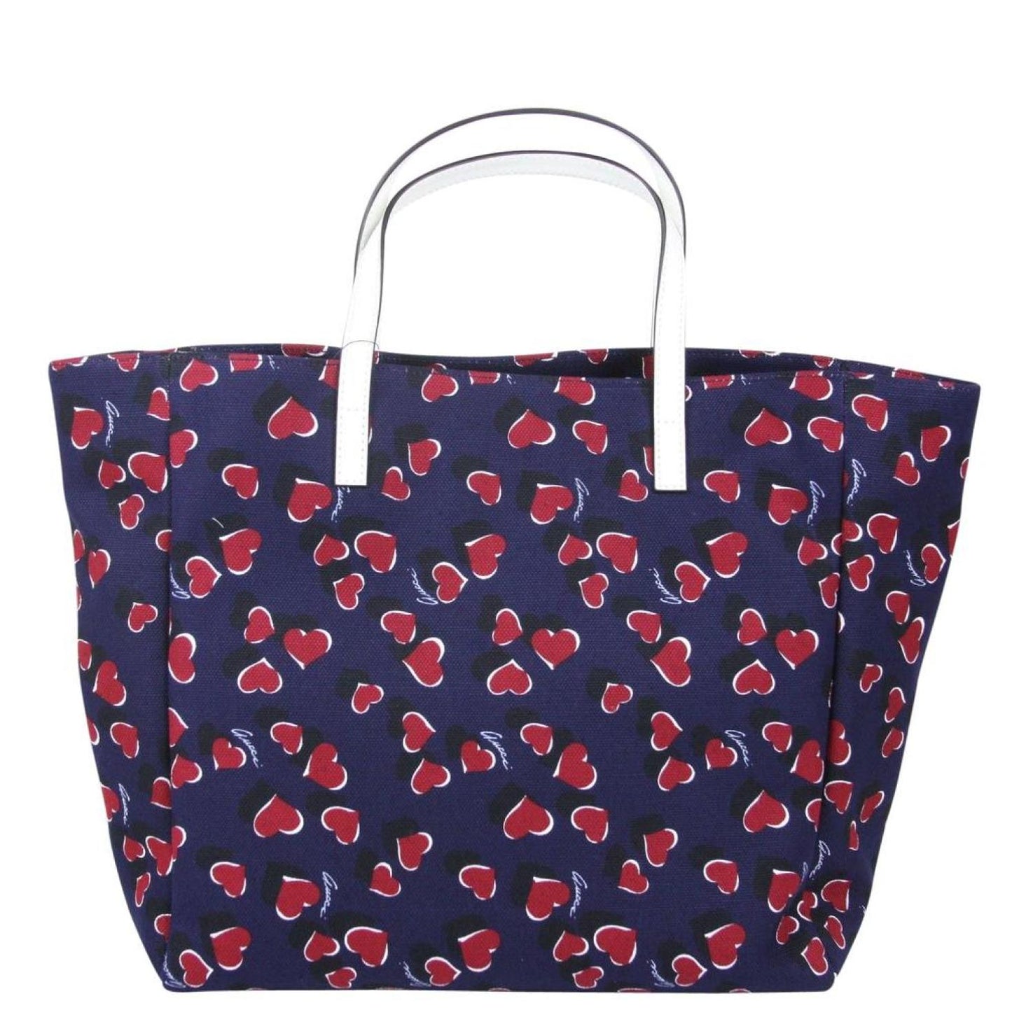 Gucci Women's  Canvas Handbag Heartbit Print Tote Bag