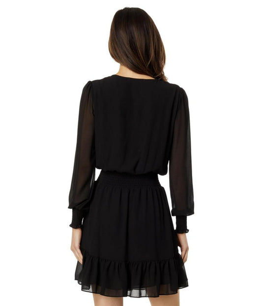 Petite Smock Ruffle Wrap Dress