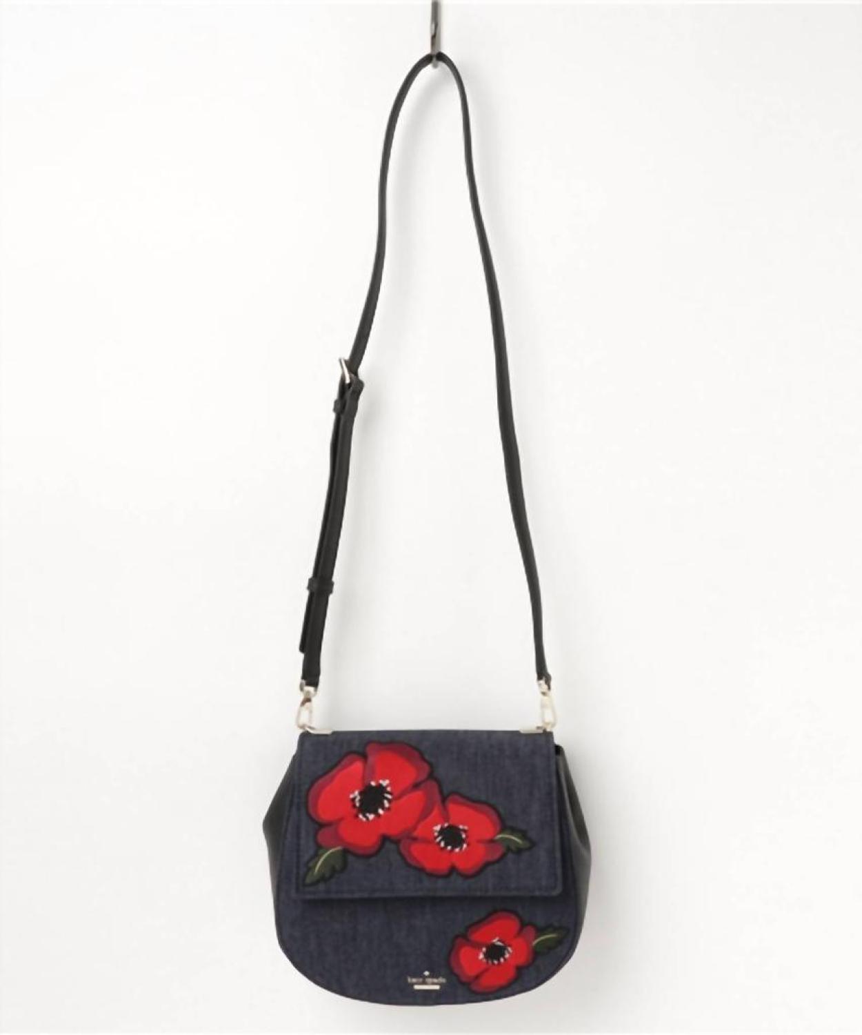 Cameron Street Poppy Floral Byrdie Crossbody In Port Blue Multi