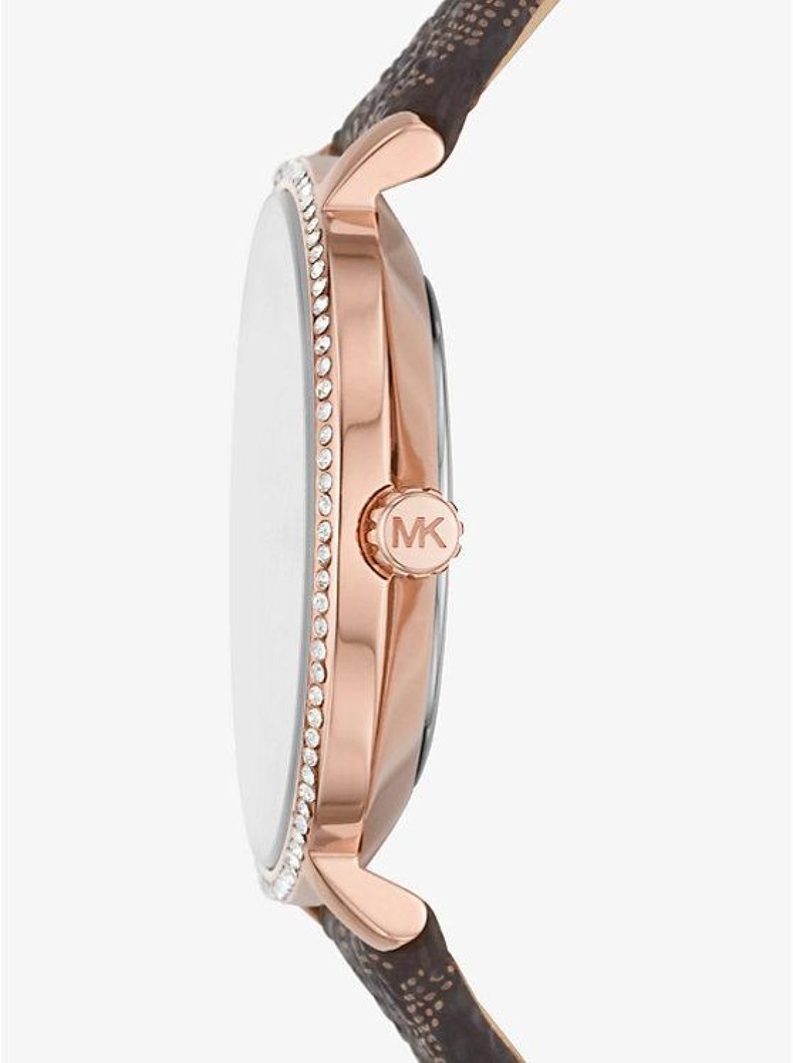Pyper Logo and Rose Gold-Tone Watch and Bracelet Set