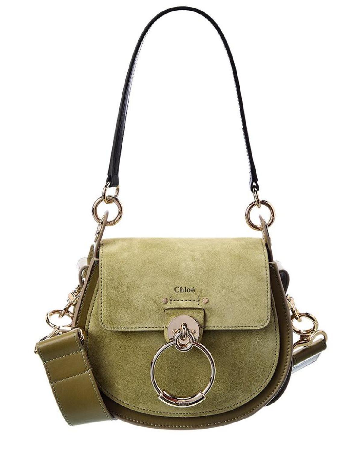 Chloé Tess Small Leather & Suede Shoulder Bag