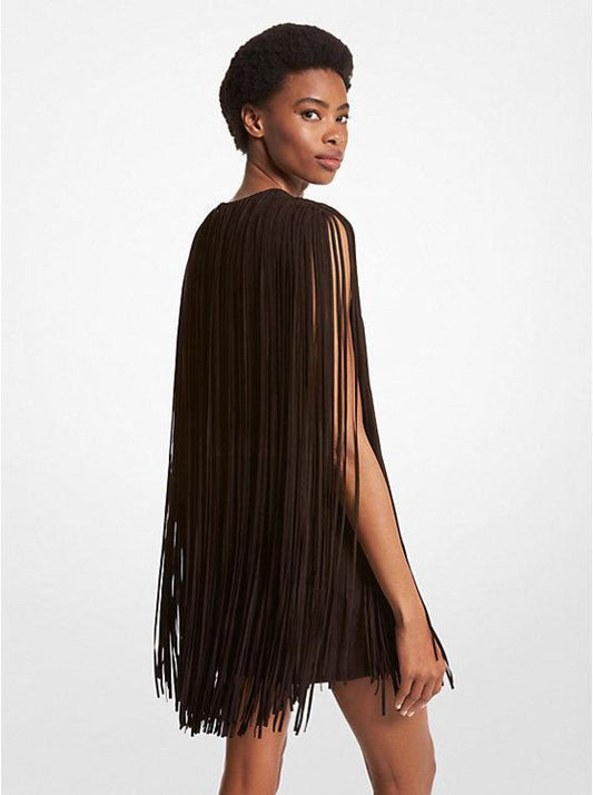 Bonded Suede Fringed Dress