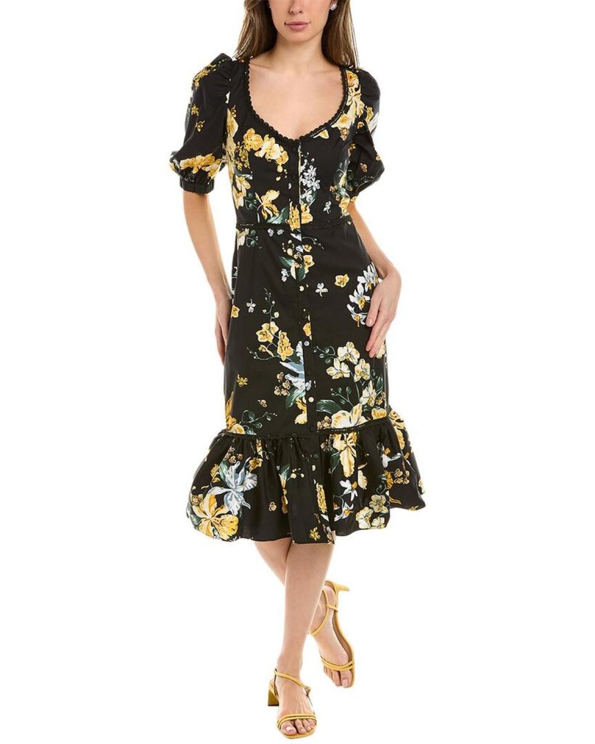 Marchesa Notte Floral Print Sheath Dress