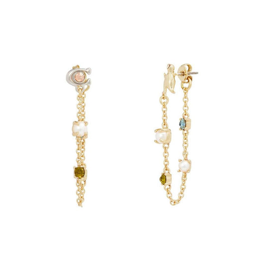 Faux Stone Signature Imitation Pearl Swag Earrings