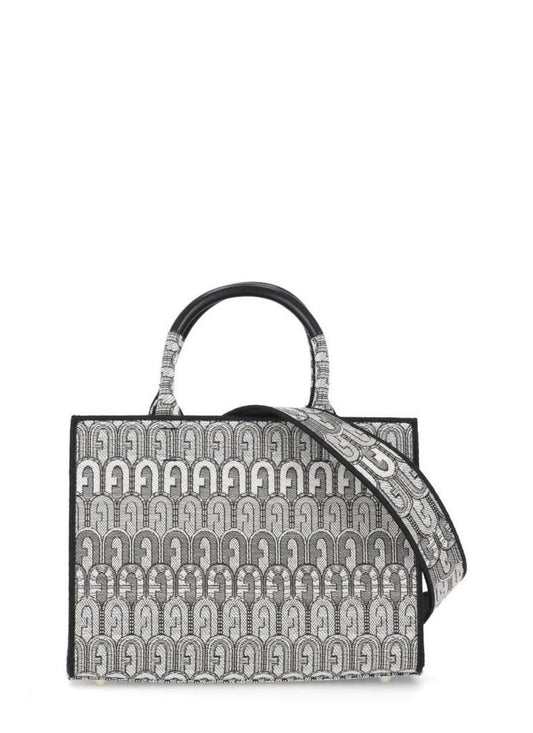 Furla Toni Antracite Jacquard Top Handle Bag