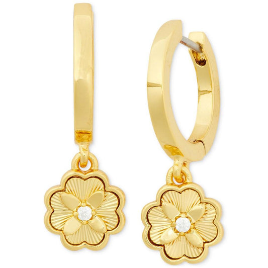 Gold-Tone Heritage Bloom Huggie Hoop Earrings