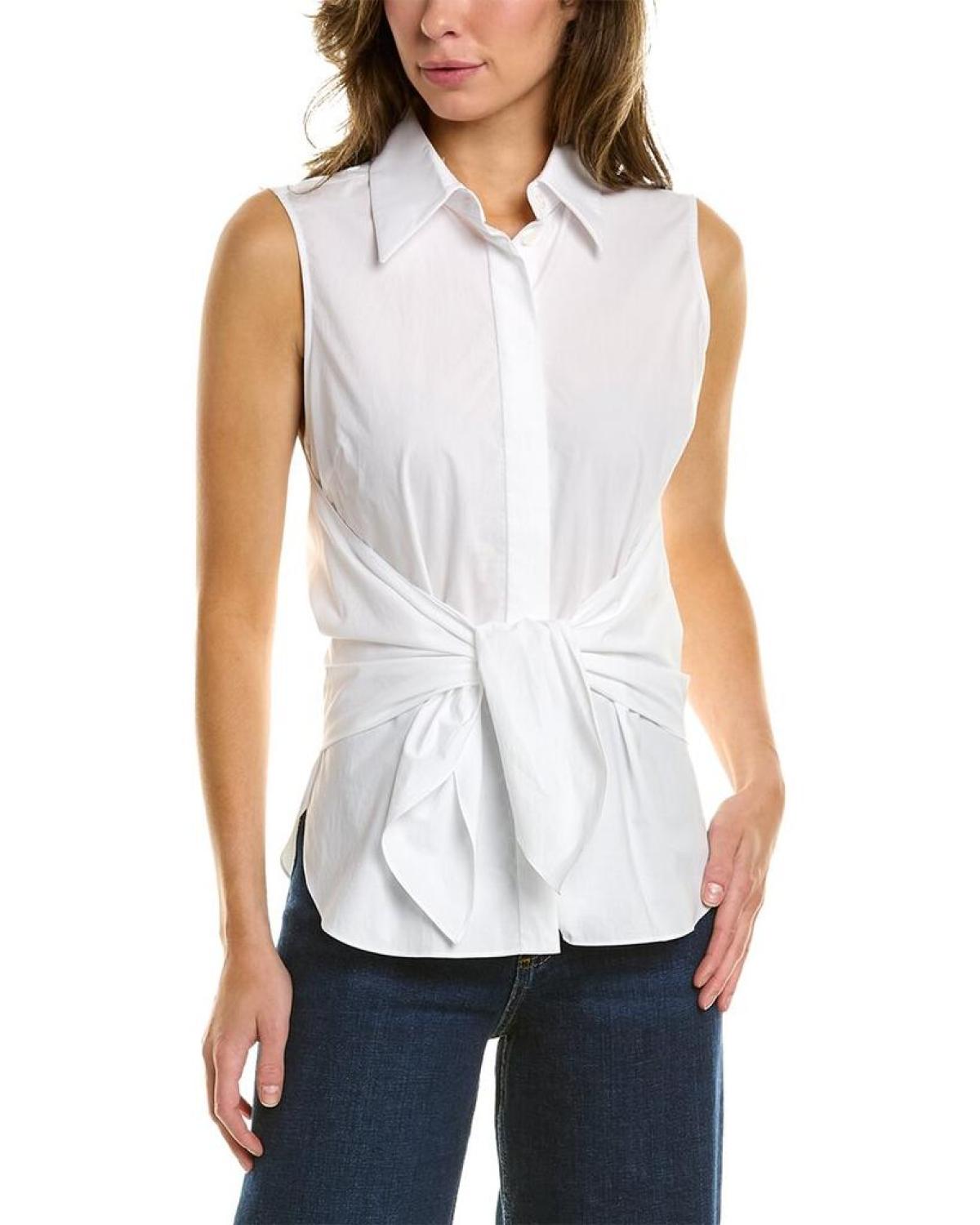 Michael Kors Poplin Tie Top