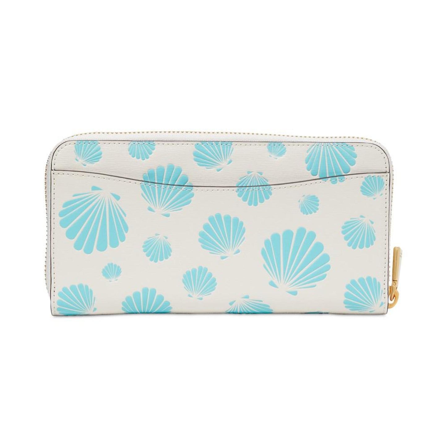 Seashell Embossed Saffiano Leather Zip Around Continental Wallet