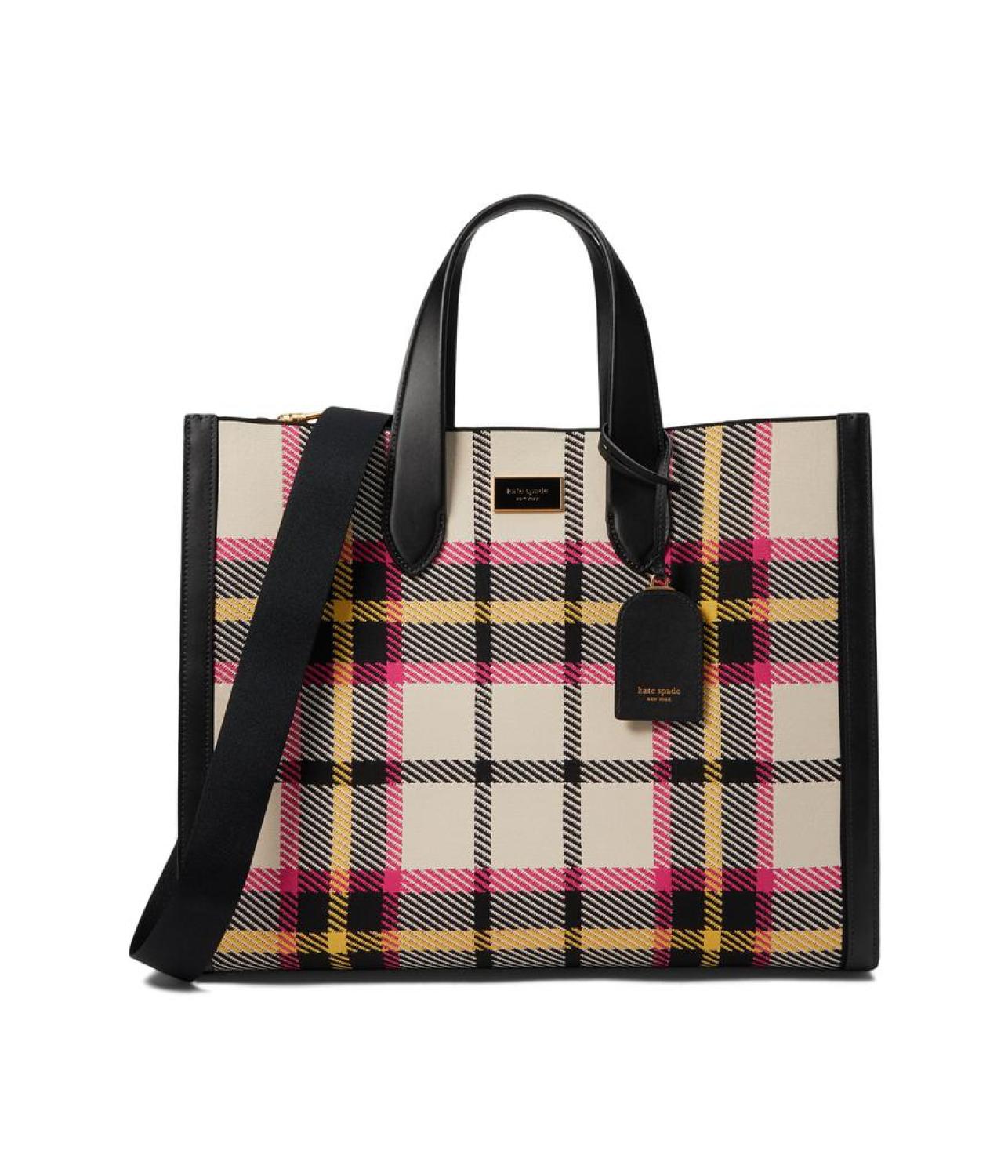 Manhattan Museum Plaid Knit Jacquard Large Tote