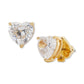 Gold-Tone Stone Heart Stud Earrings