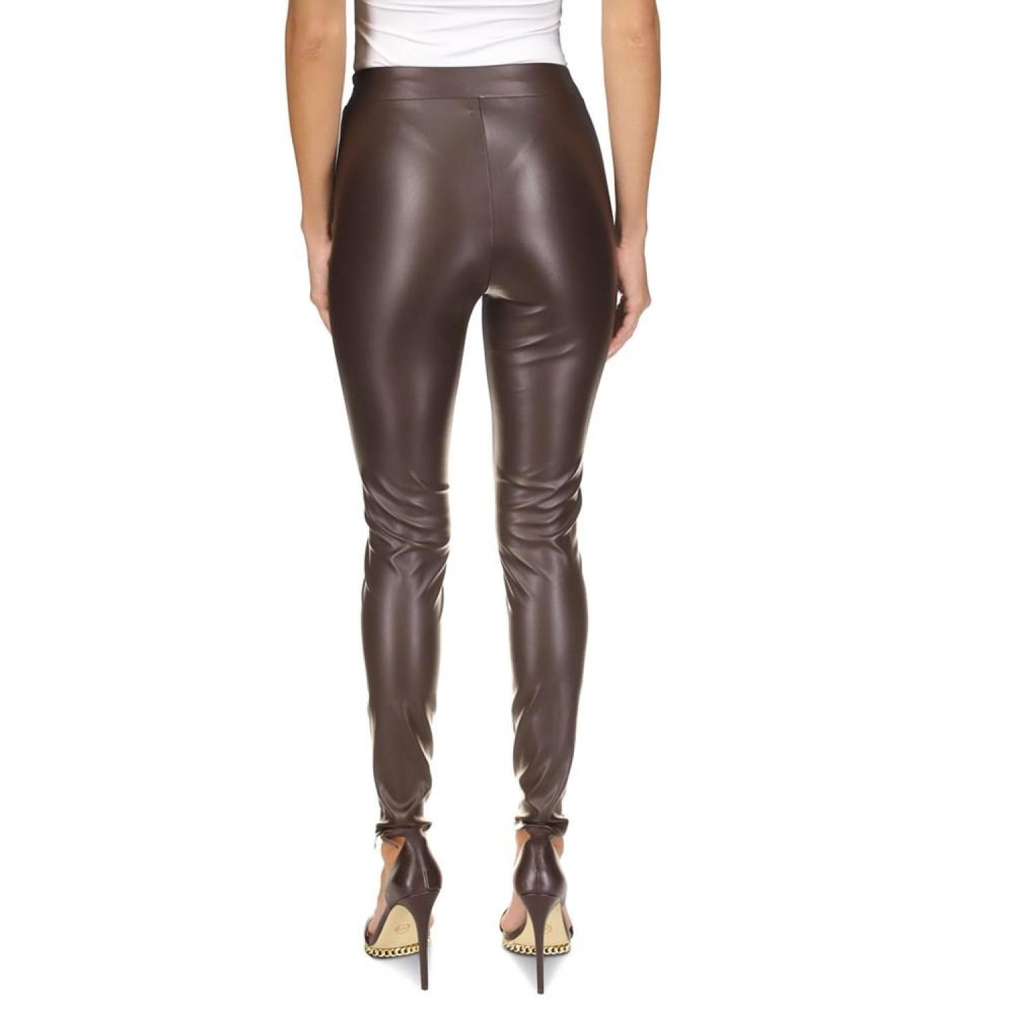 Women's Faux-Leather Zip-Ankle Leggings