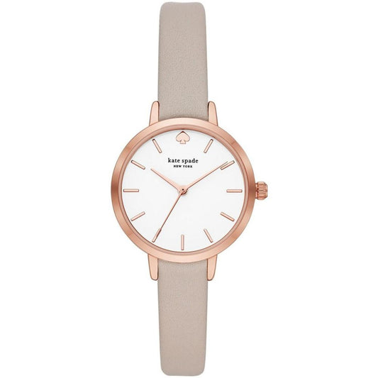 Women's Metro Three-Hand Gray Leather Watch 30mm