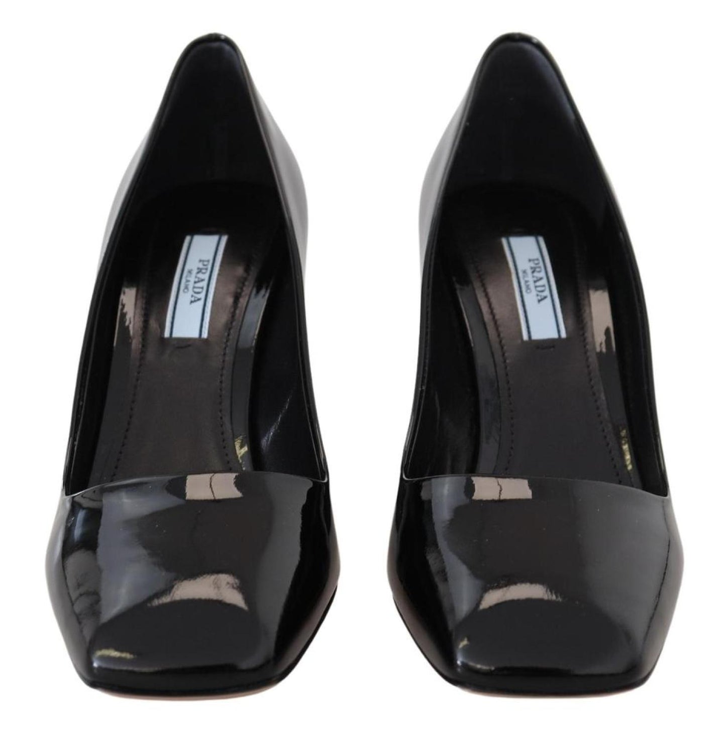 Prada Patent Leather Block Classic Heels Women's Pumps