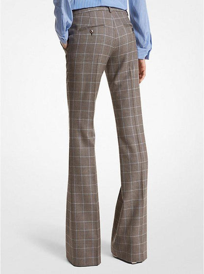 Haylee Glen Plaid Wool Flared Trousers